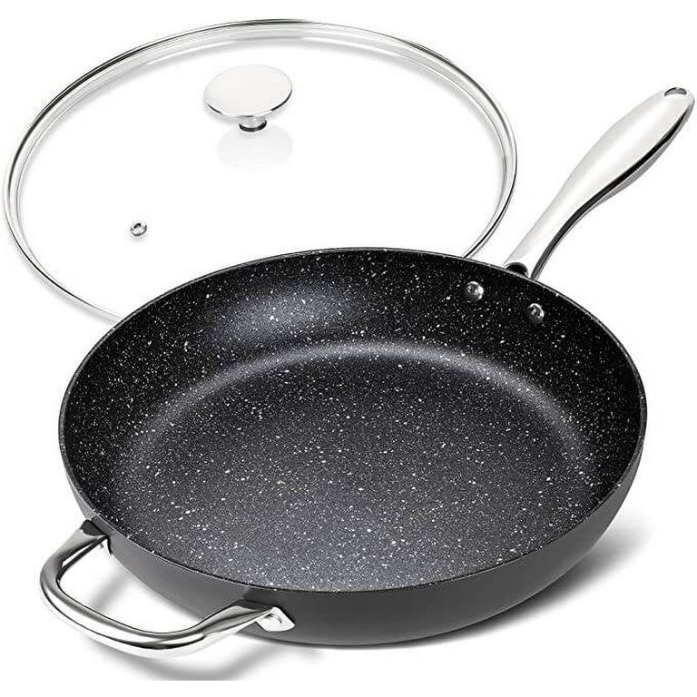 MICHELANGELO 12 Inch Frying Pan with Lid, Hard Anodized Frying Pan, Frying  Pans Nonstick with Lids, 12 Inch Skillets with Lid, Large Frying Pan