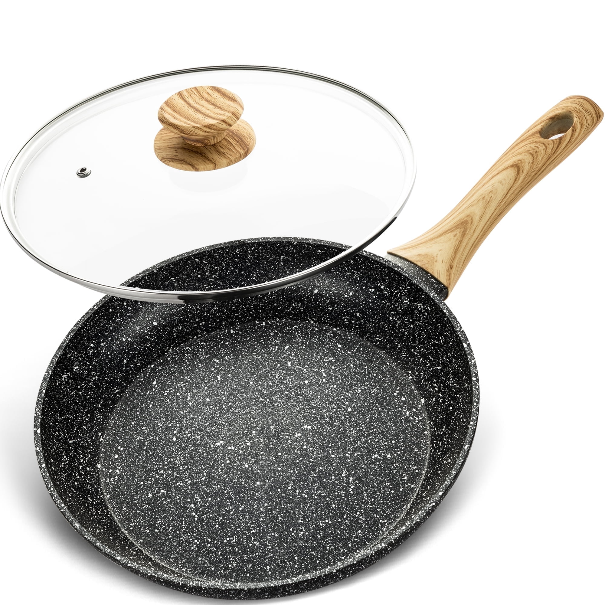 Pan Def Michelangelo, 12 Inch Frying Pan with Lid, Nonstick Stone Coating ...