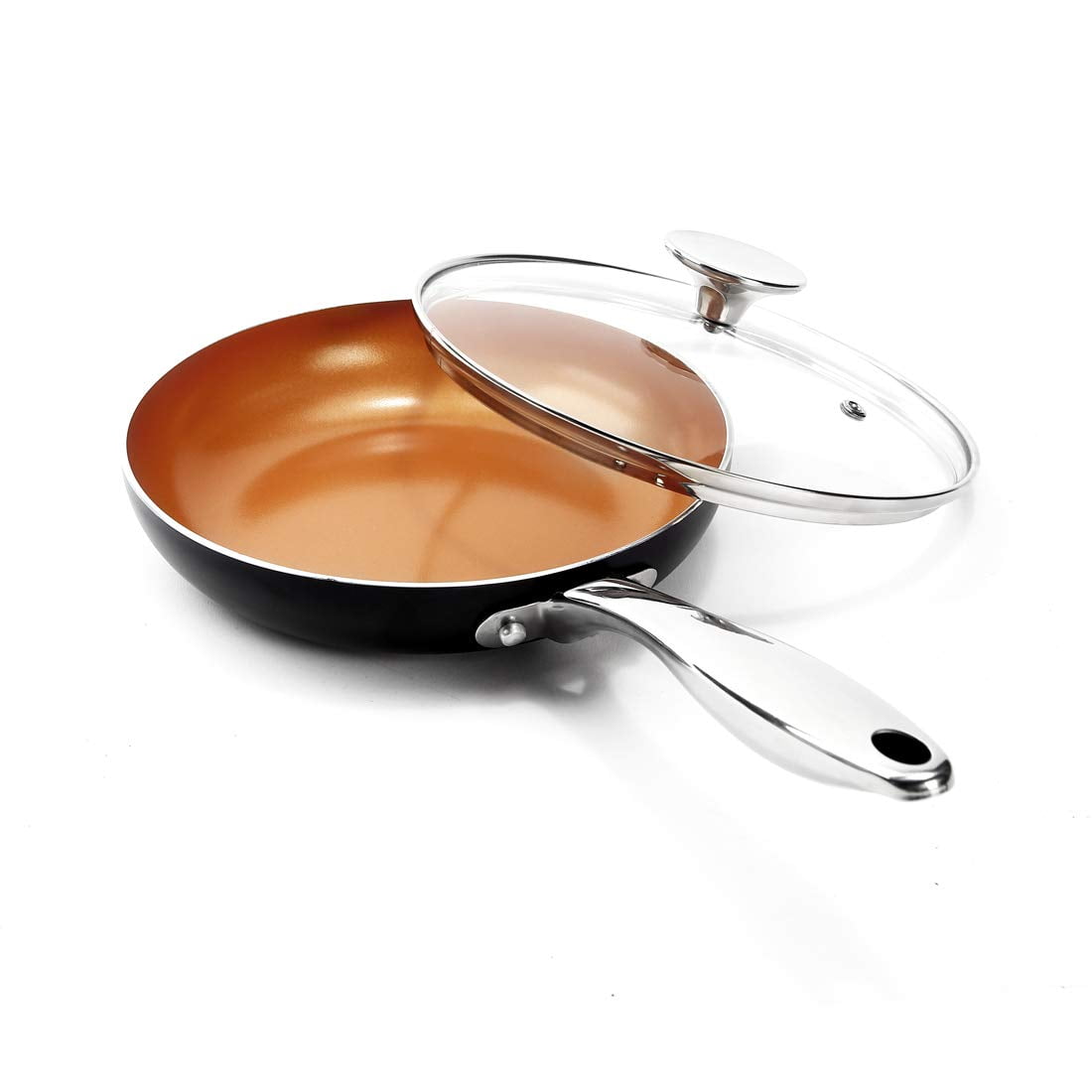 MICHELANGELO 8 inch Fry Pan with Lid Ceramic Titanium Ultra Nonstick  Coating, Copper Fry Pan with Lid, 8 Inch Nonstick Frying Pan, Small Fry  Pan