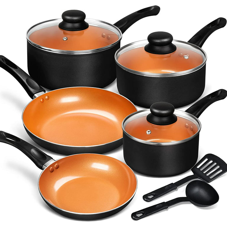 MICHELANGELO Pots and Pans Set Nonstick, Granite Cookware 12 Pcs Cookware  Set