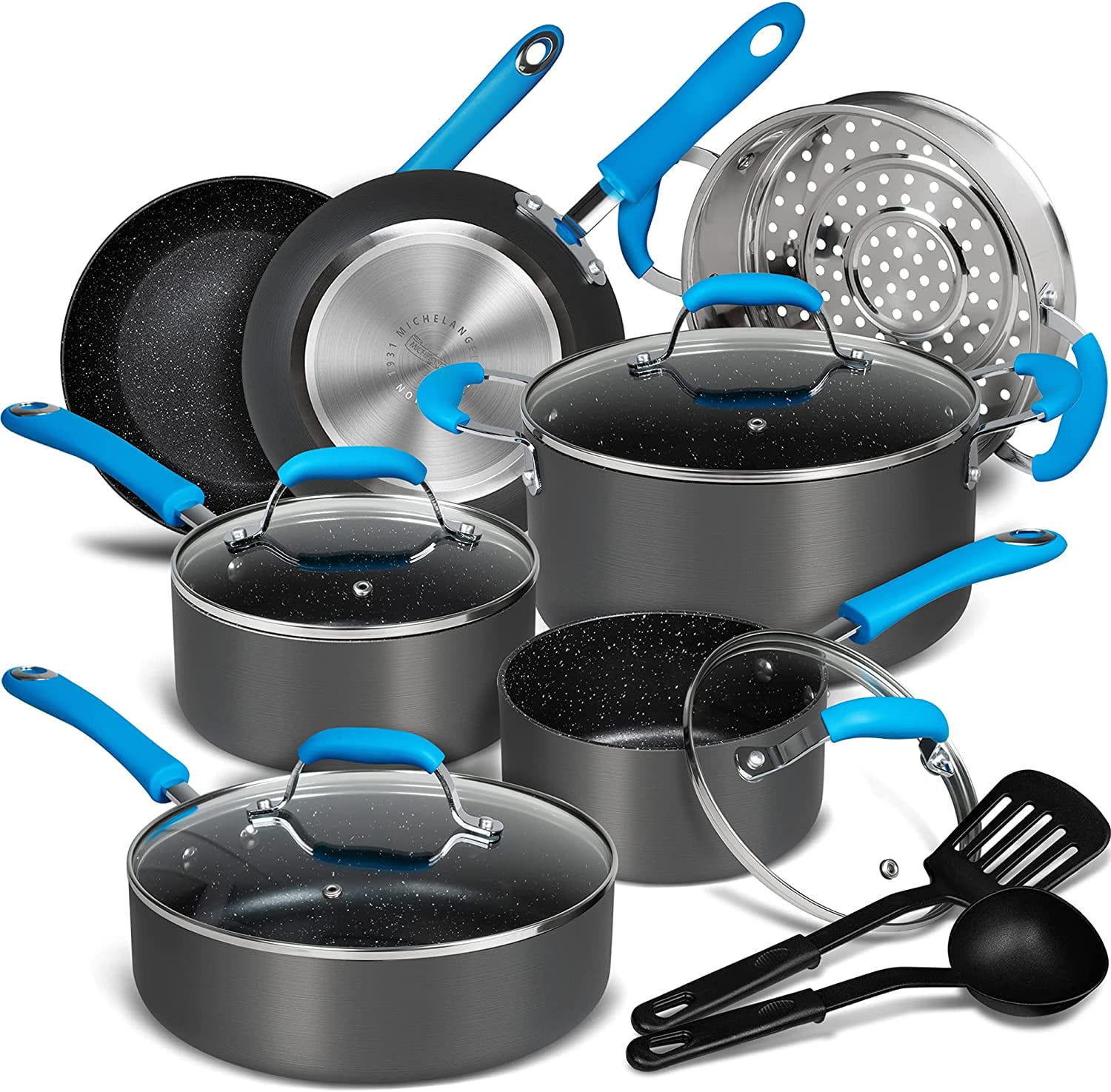  MICHELANGELO Pots and Pans Set 15 Piece with with Non