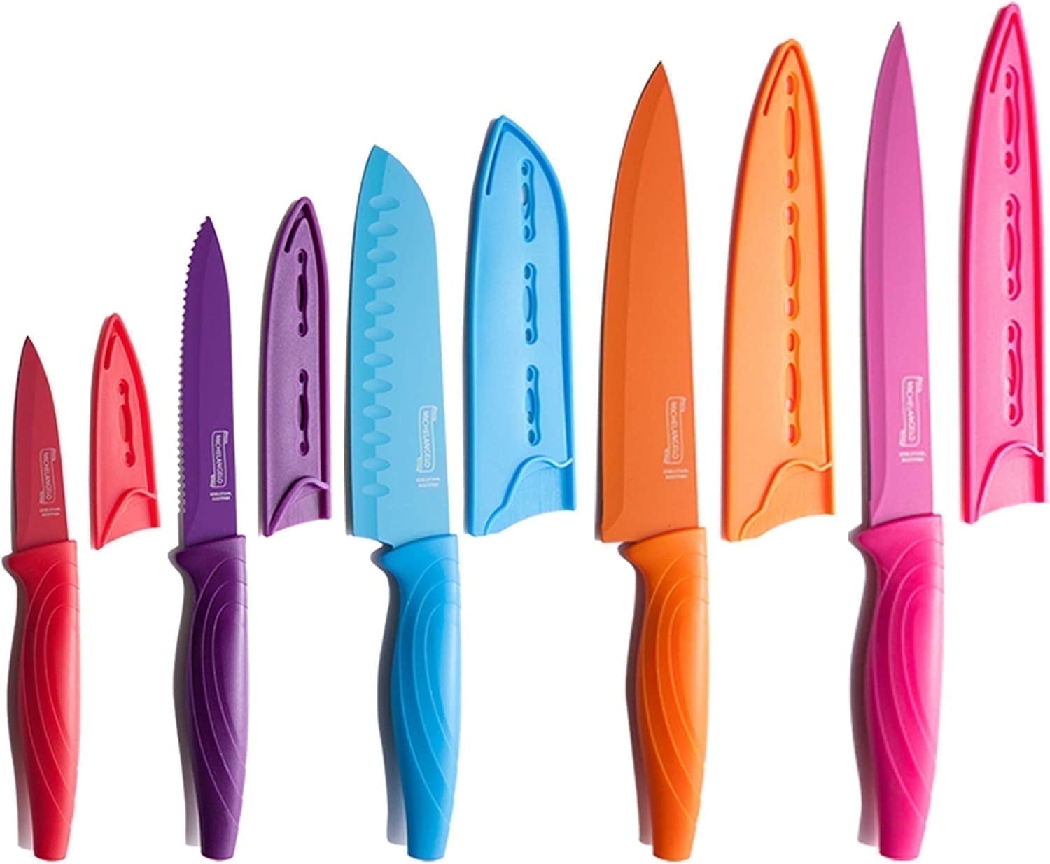 MICHELANGELO Knife Set Multicolor Sharp Stainless Steel 10-Piece