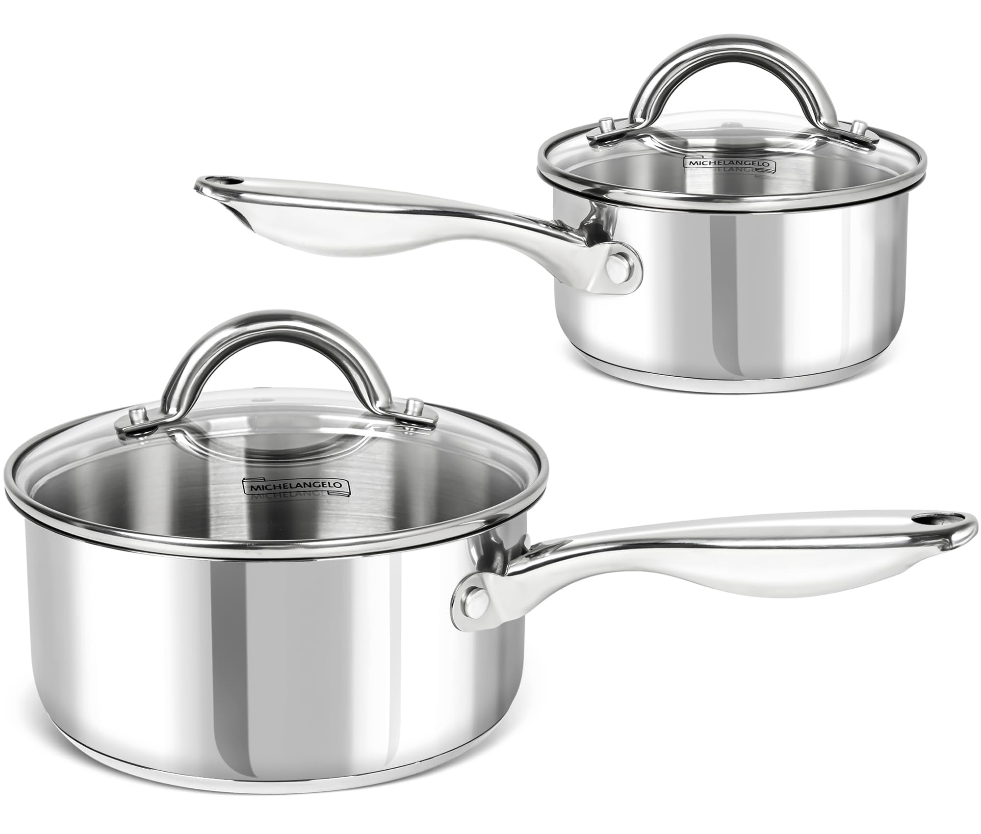MICHELANGELO Set Padelle Con Manico Estraibile – Verde Chiaro – Antiaderenti E Pratiche - 4