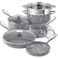 thumbnail image 1 of MICHELANGELO Stone Cookware Set 10 Piece, Ultra Nonstick Pots and Pans Set with Granite Coating, Kitchen Cookware Sets, Stone Pots and Pans Set, Granite Pots and Pans Set - 10 Piece, 1 of 8