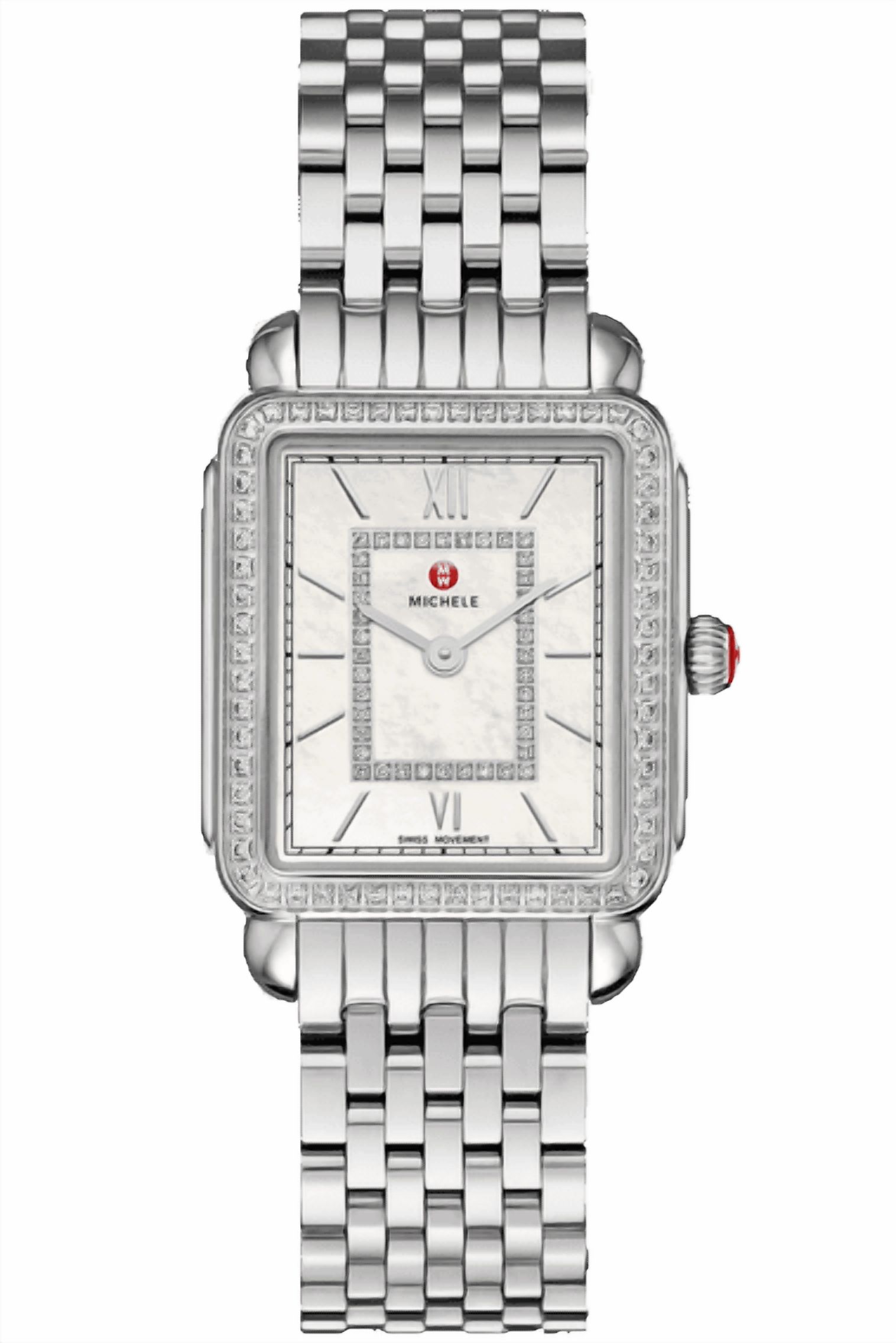 MICHELE Deco mw06I01a1963 II Mid Stainless Steel Diamond Dial Watch