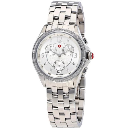 MICHELE MWW29B000018 Belmore Silver Chronograph Diamond Dial Stainless Steel Women's Watch