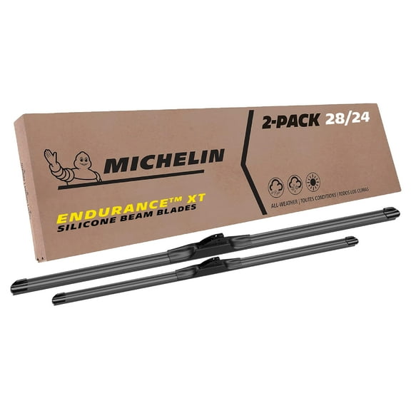 MICHELIN Endurance XT 28"/20" Silicone + Water Repellency Beam Windshield Wiper Blades, 2 Pack