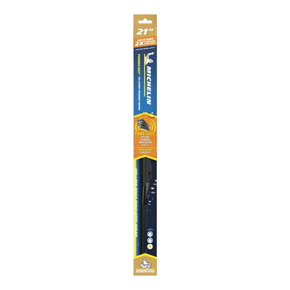 MICHELIN® Forecast Predictive Wiper Blade, 21", Silicone Ceramic Beam Blade with Yellow Edge Color Changing Technology
