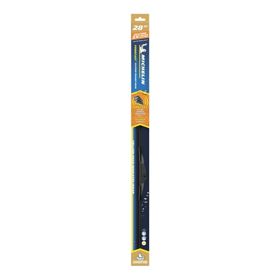 MICHELIN® Forecast Predictive Wiper Blade, 28", Silicone Ceramic Beam Blade with Yellow Edge Color Changing Technology