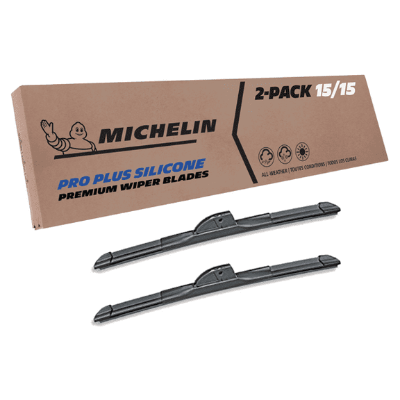 MICHELIN Pro+ Silicone - Twin Packs (15 and 15) - Fits Select Jeep, Ford, Dodge, Toyota, Chevrolet, Plymouth, Honda, Mazda, Jaguar, GMC, Model Years