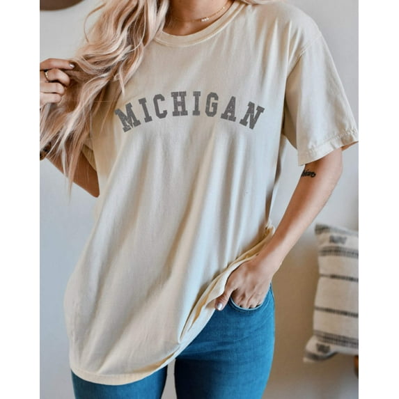 MICHIGAN Garment Dyed Graphic T-Shirt