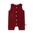 thumbnail image 1 of MICHLEY Cotton Baby Sleeveless Romper, Unisex Summer Jumpsuit Outfit for Infant Toddler Boys Girls, 0-24 Months, 1 of 9
