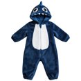 thumbnail image 1 of HAHASHOW Unisex Infant Toddler Animal Flannel Hooded Romper Jumpsuit, Fall Winter Warm Soft One-Piece Onesie, Machine Washable, 0-3T, 1 of 7