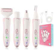 MichPong Face Shaver for Women 4-in-1 Hair Trimmer Rechargeable for Eyebrow Nose Leg Pubic Lady Gift