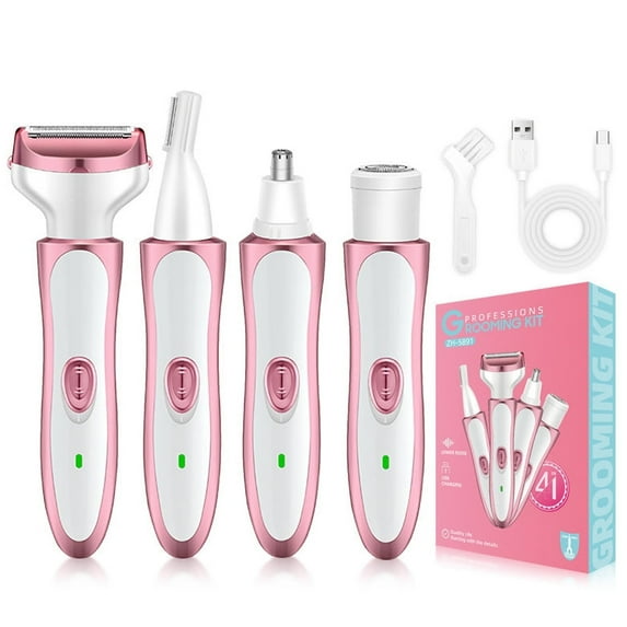 MichPong Face Shaver for Women 4-in-1 Hair Trimmer Rechargeable for Eyebrow Nose Leg Pubic Lady Gift