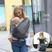MICHPONG Baby Wrap Carrier Easy-to-wear Baby Sling Carrier for Newborn Toddler 35 lbs, Dark Gray