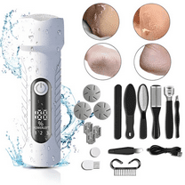 MichPong Electric Foot Callus Remover 18-in-1 Professional Dead Skin Remover for Feet, White