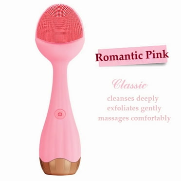 MICHPONG Silicone Facial Scrubber Waterproof Electric Face Scrubber Brush 4 Modes for Women, Pink