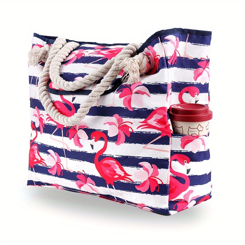 MICHROE Chic Spacious Waterproof Beach Bag with Zipper Pockets High Color Fastness Canvas Tote for Travel Gym Yoga Perfect Women s Gift Walmart
