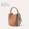 thumbnail image 1 of MICHROE Genuine Leather Bucket Bag  Stylish Solid Color Handbag  Women‘s Mini Crossbody Bag, 1 of 7