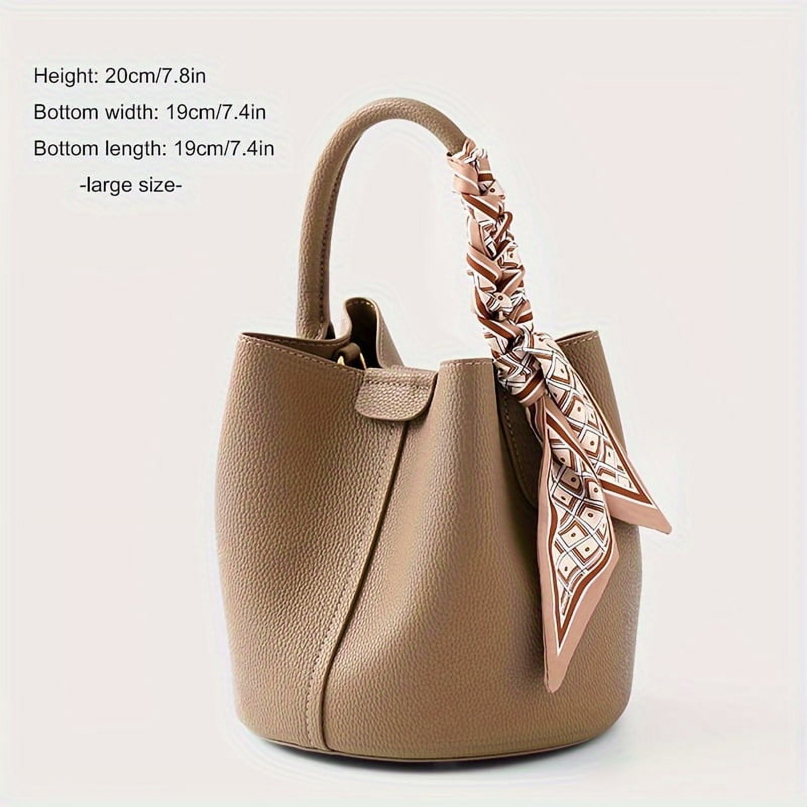 MICHROE Genuine Leather Bucket Bag - Chic Solid Color  Compact Mini Crossbody for Women - Stylish  Durable & Versatile