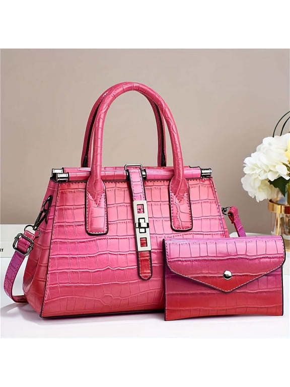 Luxury Crocodile Print Satchel Fashion Top Handle Tote Bag Women‘s Casual Handbag Shoulder Bag & Clutch Purse