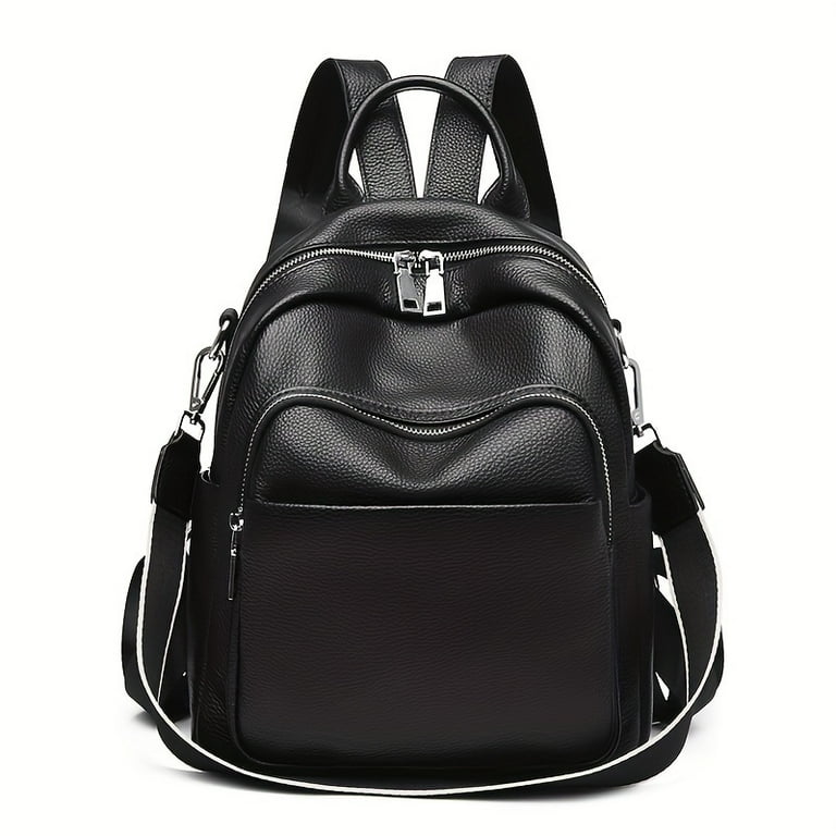MICHROE Simple Backpack Purse Genuine Leather Travel Daypack Women s Casual School Knapsack