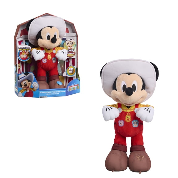 Disney Jr. Mickey Mouse Clubhouse Hoedown Throwdown Mickey Mouse Interactive Plush with Lights, Sounds, Dancing Action, and Songs, Ages 3+
