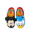 thumbnail image 1 of Mickie Mouse and Donald Duck Toddler Boys' 3D Character Slippers with Back Strap, 1 of 5