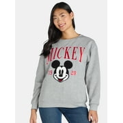 DISNEY Mickey Mouse Women's Graphic Sweatshirt with Long Sleeves, Sizes XXS-XXL