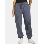 DISNEY Mickey Mouse Women's Graphic Joggers, 29" Inseam, Sizes XXS-XXL