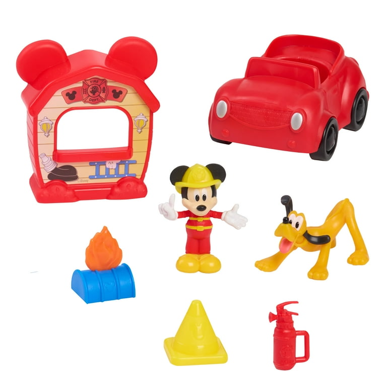 Disney Jr. Mickey Mouse Mini Playset, Mickey & Pluto Figures, Fire