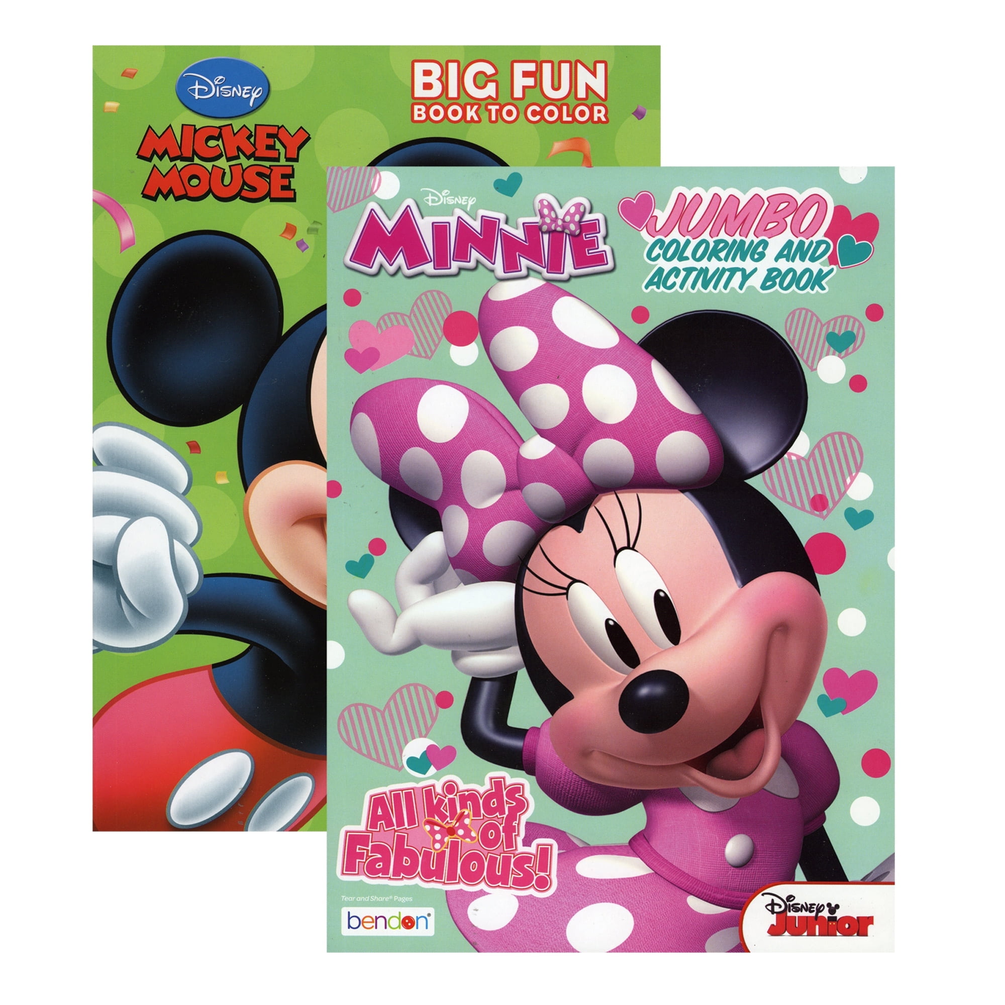 MICKEY & MINNIE Coloring Book 2 Titles, Fun Game Workbook for Learning Drawing Coloring, Gift for Kids Toddler Activity at Classroom Home, 80 Pages,36-Pack