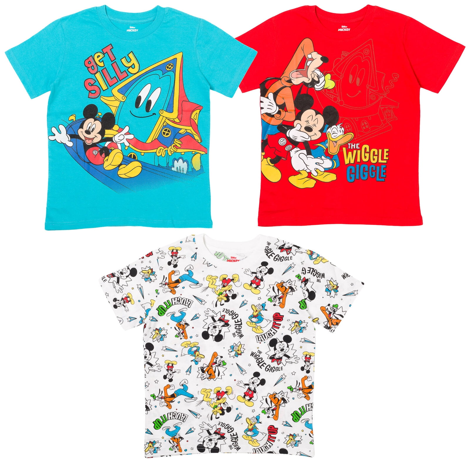 T-Shirt, Boys Sizes 2-Pack, Graphic 4-18 Mickey Mouse Print Rocker