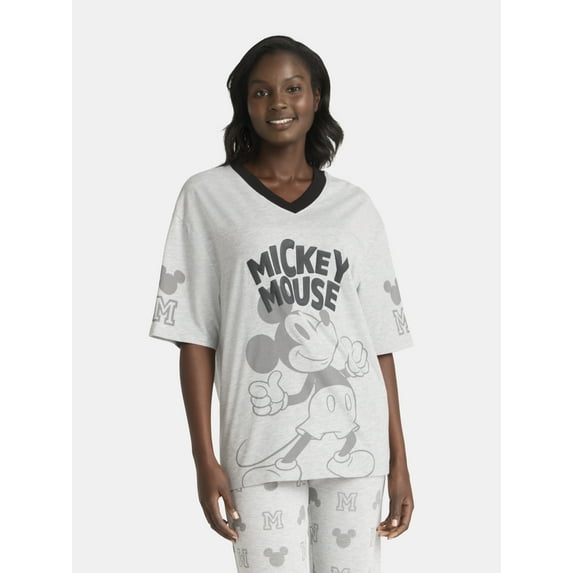 Mickey Mouse Women's Football Tee with Short Sleeves, Sizes XXS-XXL