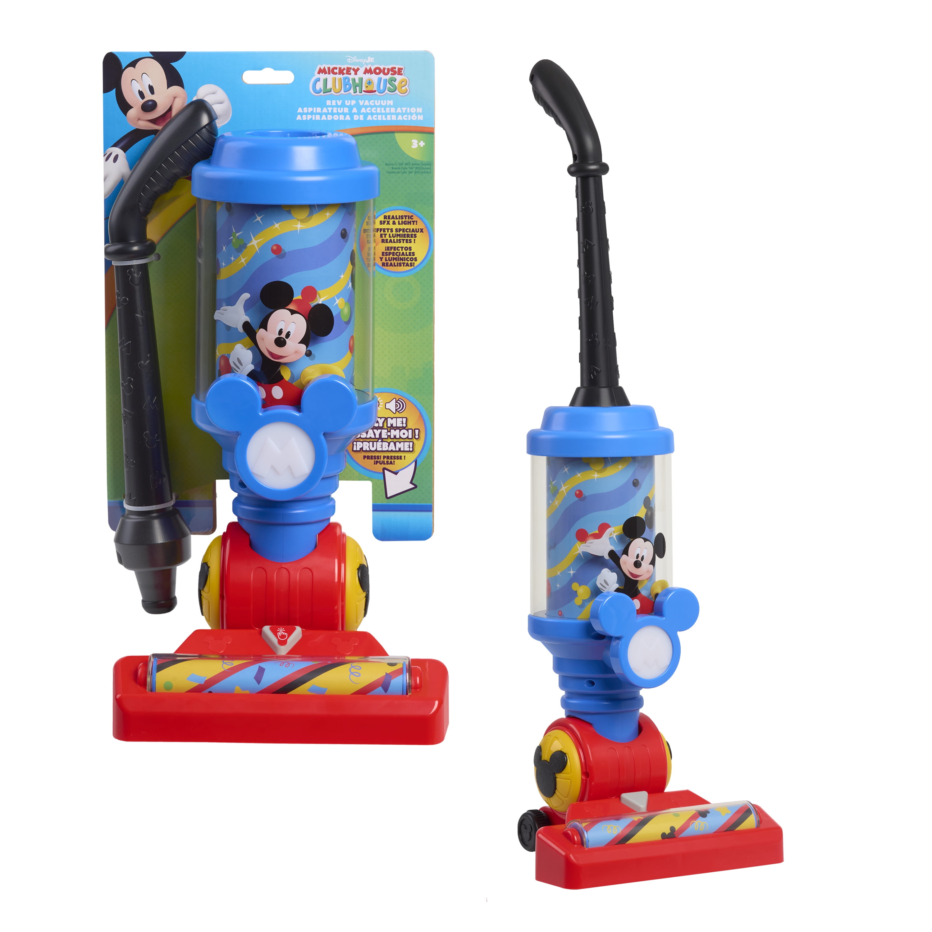 Disney Jr. Mickey Mouse Clubhouse 24-inch Rev-Up Vacuum with Lights & Sounds, Kids Ages 3 and up