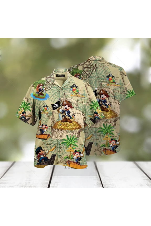MICKEY S TREASURE HUNTING HAWAIIAN SHIRT