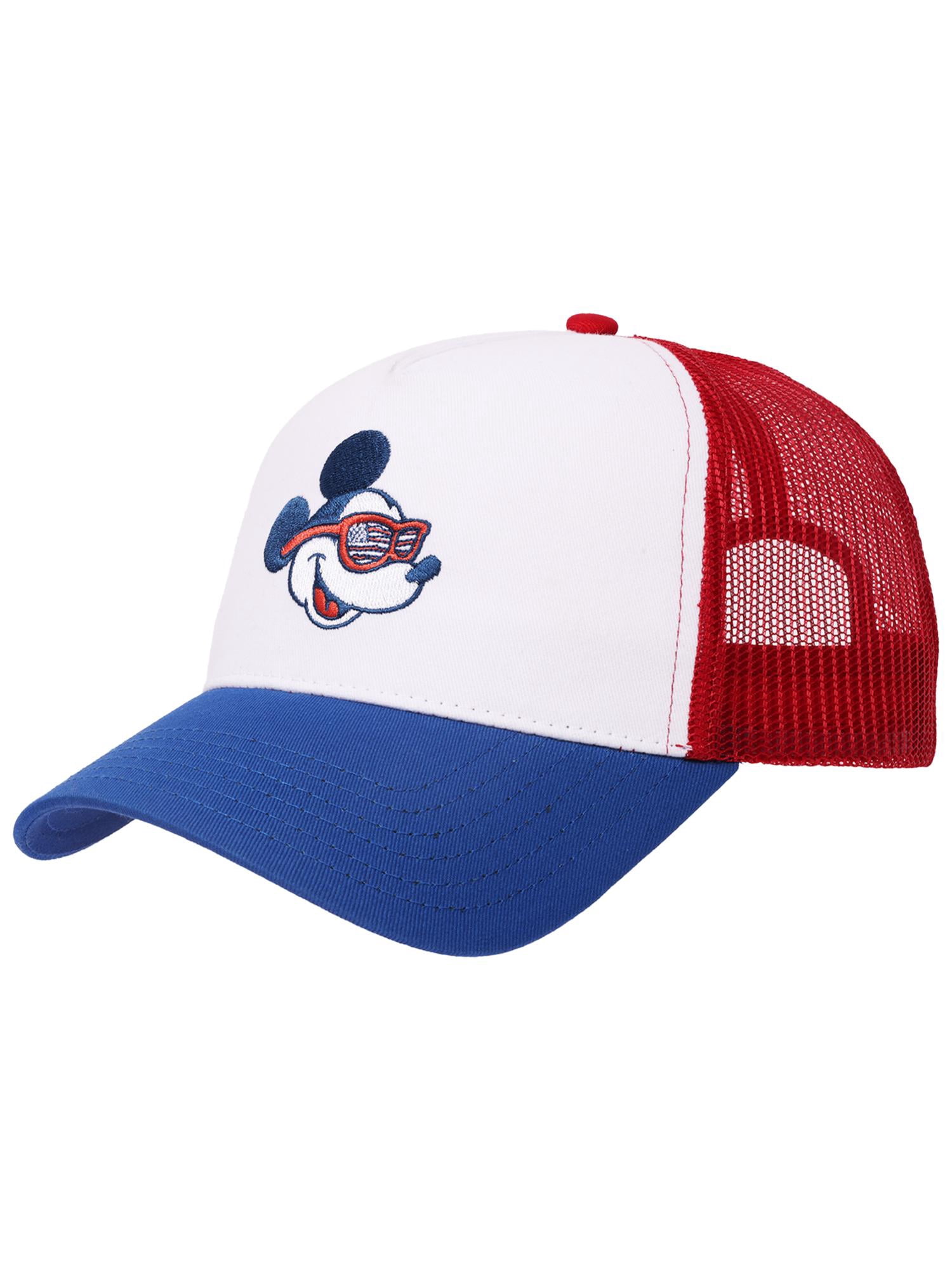 Mickey Mouse American Flag Glasses Trucker Cap, Multicolor, One Size Fits Most