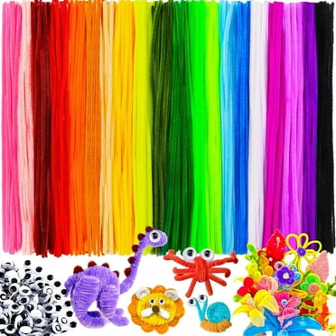 MICLOZYT 100pcs Pipe Cleaners Glitter Clearance,Pipe Cleaners Craft,Arts and Crafts,Craft Supplies,Multi-colored Pipe Cleaners Craft Supplies,Chenille Flash Color Pipe Cleaners