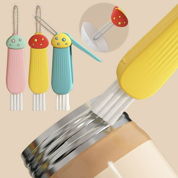 Bottle Brushes Cleaner,BPA Free,Portable Non-slip Handle,Multifunctional Insulated Cup Rubber Ring Cleaning Brush(1pcs),Cleaning Neck Bottles,Kids Bottles,Tumblers