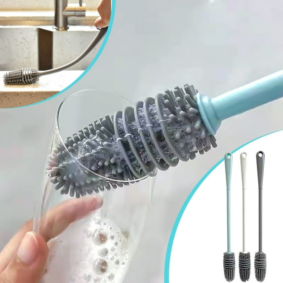Bottle Brushes Thin Long Handle,BPA free and Non-toxic,Long Handle Cup Brush,Cleaning Neck Bottles,Baby Bottles,Water Bottles,Tumblers