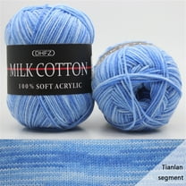 MICLOZYT Clearance,Soft Yarn for Crochet,Yarn for Crochet,50g Milk Cotton Yarn,Lightweight Yarn for Knitting for Hand Knitted Sweater Craft Crochet,Blue,Gift Beginners and Adults