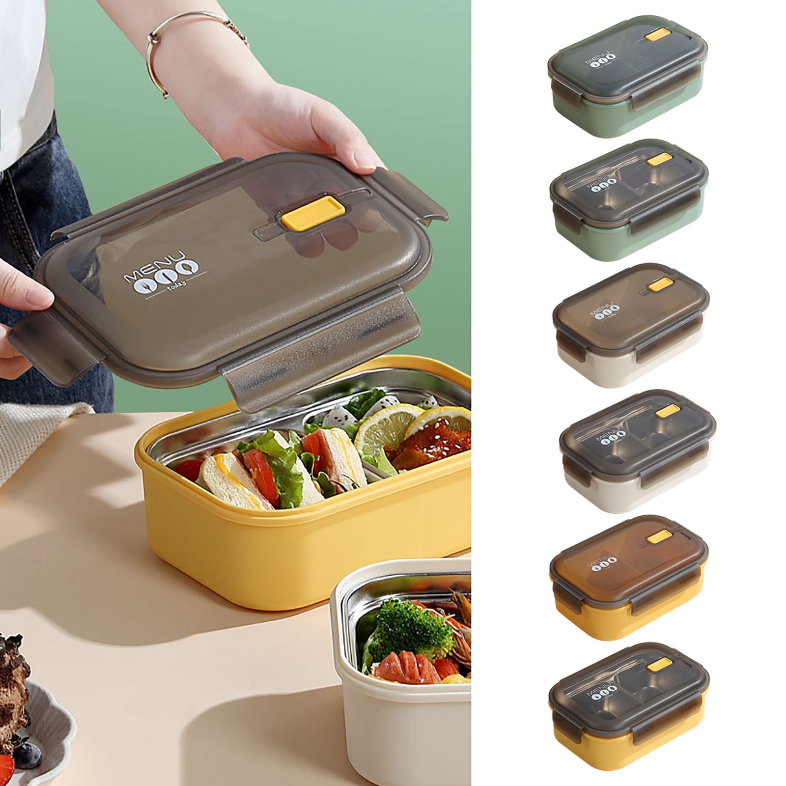 Under $5,Bento Box Adult,Women Mens Lunch BoxBento Box for Dining Out,Work,Picnic,Stainless Steel Insulated Lunch Box