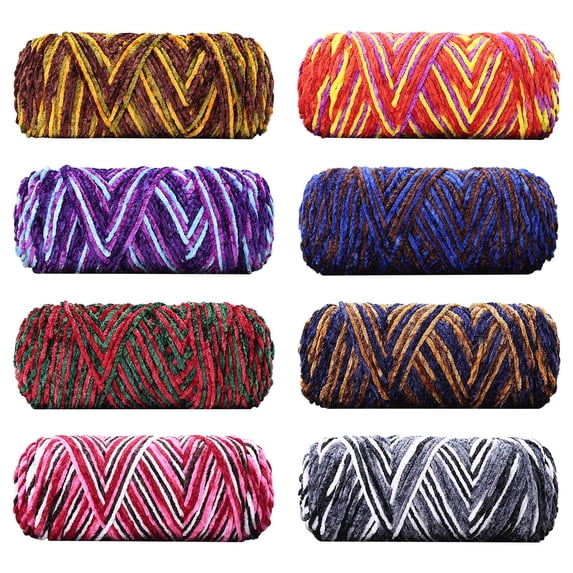 Yarn for Crocheting,Chunky Chenille Yarn,Velvet Blanket Yarn for Crocheting Hand Knitting Weaving for Weaving Sweater Shawl Scarf Gloves,Gift for Crocheters Starters