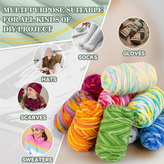 MICLOZYT Crochet Thread Clearance,Colorful Hand Knitting 50g Knitting Crochet,Cotton Crochet Yarn for Sweater,Scarves,Gift for Beginners Kids & Adults