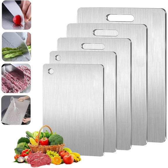 Cutting Board for Kitchen,304 Stainless Steel Cutting Board,Non Slip,BPA Free Reversible,Chopping Board Cutting Mat for Home Kitchen Cooking,Kitchen Accessories