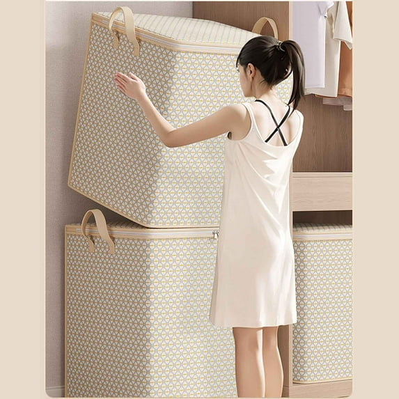 Heavy Duty Moving Bags,Non Woven Gray Corrugated Clothes Special Storage Box,Space Saver Bags for Storing Clothes,Comforters,Blankets,Pillows,220L