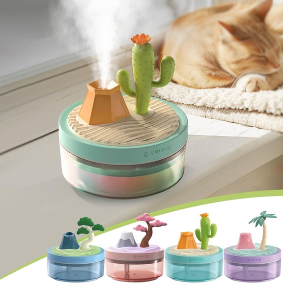 Humidifier Large Room,New Creative Silent Mini Cool Mist Humidifier with Atmosphere Light,Desktop Hydration Device,for Baby Nursery and Plant