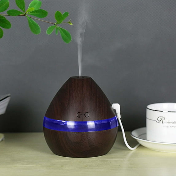 Humidifier for Bedroom,Quiet Dark Wood Texture Cool Mist Humidifier with Colored Lights,for Baby Nursery and Plant