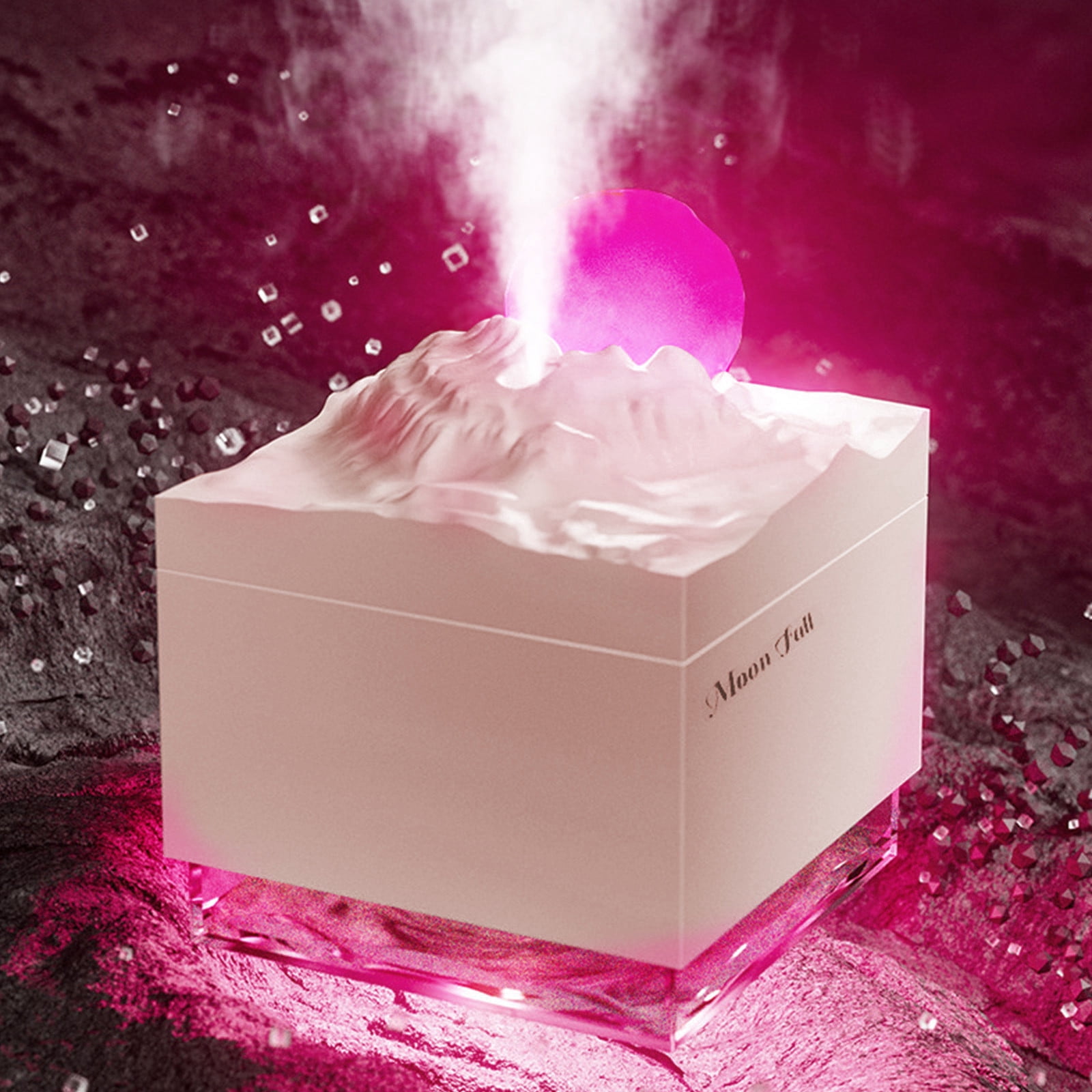 Humidifiers for Bedroom Baby,300Ml Moon Humidifier with Colored Lights (Pink),Rechargeable 1200 Mah,for Baby Nursery and Plant